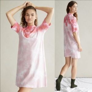Anthropologie Pink Mock Neck Tee Dress NWT